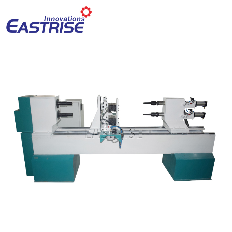 3-Axis Double-Tool Holder CNC Wood Turning Lathe Machine with Horizontal Spindles