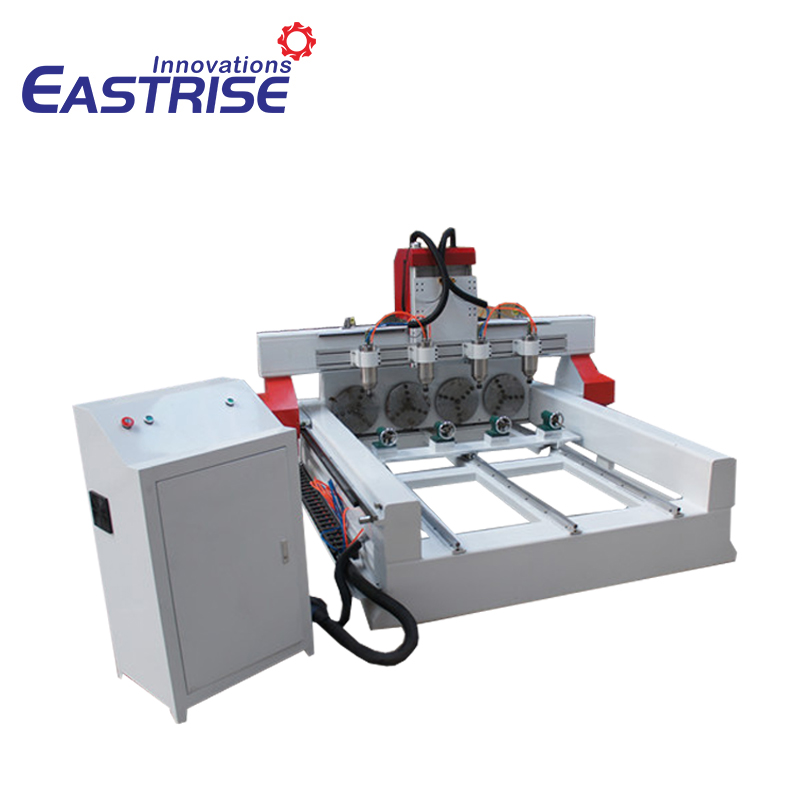 China 4-head Round Wood 3D Carving CNC Router Machine for Sale