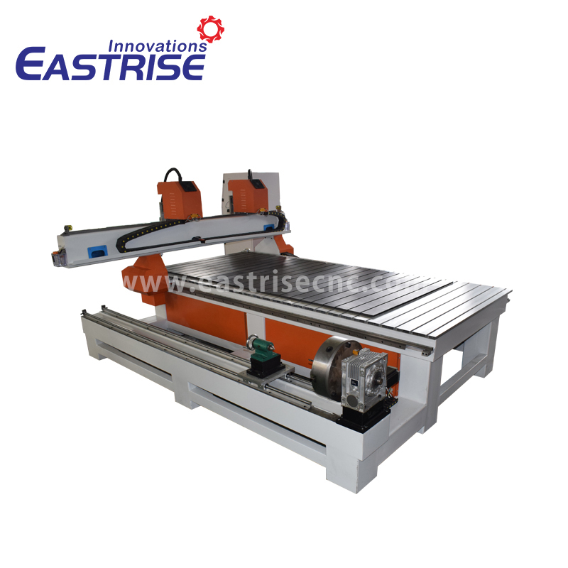 Double Heads Wood Cnc Router with 4th Rotation